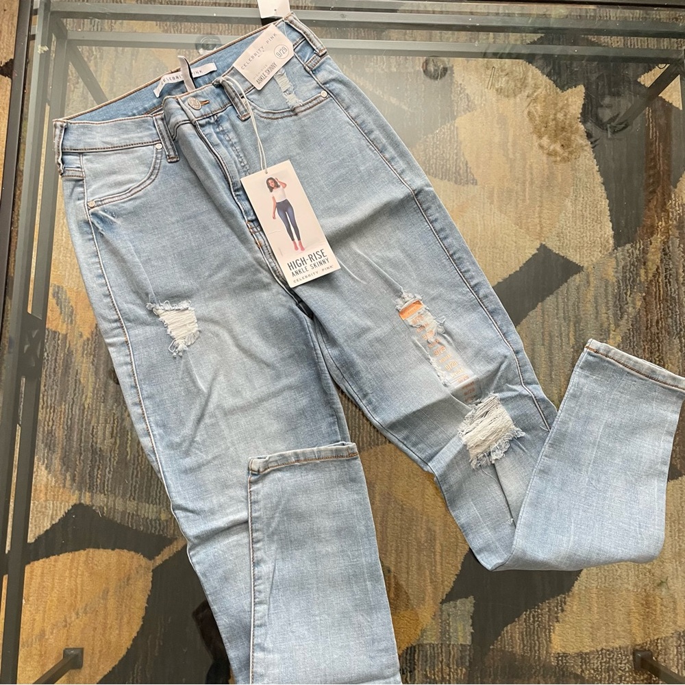 High rise ankle skinny jeans